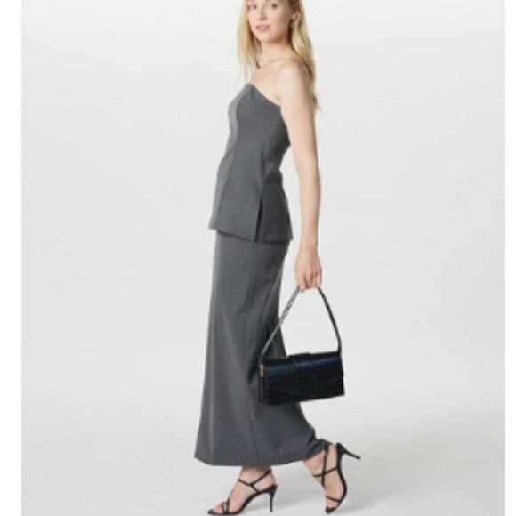 The‎ Drop Women's Woven Strapless Tunic in Heather Grey | NWT - Picture 2 of 14